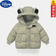 迪士尼（Disney）2024新款兒童羽絨棉服男女童短款棉襖小童寶寶卡通保暖外套冬 軍綠色 110