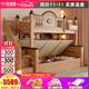 優(yōu)漫佳全實(shí)木鵝掌楸高低床上下床兒童子母床上下鋪雙層床 高低床+書(shū)架+柜梯 升級高箱 下鋪1.2*2米 上鋪0.9*2米