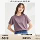 佐丹奴短袖t恤女純棉小花朵印花圓領(lǐng)減齡休閑上衣女13324317