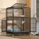 梵昇昱貓籠子貓別墅自由空間貓籠三層家用帶廁所貓房子貓舍貓窩貓爬架 78*55*106cm三層貓籠【黑色】帶側門(mén)