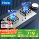 海爾（Haier）燃氣灶雙灶家用 天然氣不銹鋼灶具 5.2kw純藍火焰 65%熱效易潔耐高溫 臺嵌兩用JZT-Q2GE2(12T)