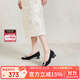 千百度（C.BANNER）絨面高跟鞋春夏款粗跟羊皮女鞋淺口晚晚鞋A23443620 黑色 37 