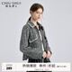 秋水伊人氣質(zhì)翻領(lǐng)小香風(fēng)外套春秋新款女設計感休閑夾克上衣 黑色 M