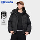 FILA FUSION斐樂(lè )潮牌羽絨服女2025冬季新款時(shí)尚休閑保暖連帽外套 正黑色-BK M 165/84A/M