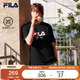 FILA 斐樂(lè )官方男女同款針織T恤2025年夏季純棉寬松休閑情侶短袖t恤