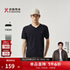 勁霸男裝簡(jiǎn)約休閑時(shí)尚V領(lǐng)夏季短袖t恤男|VTTT2634 深蘭 L