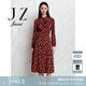 玖姿（JUZUI）商場同款飄帶領(lǐng)花羅百合裙連衣裙女春款JWEC50002 花黑 M