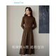 茵曼（INMAN）2025秋冬女裝新款燈芯絨連衣裙新品長(cháng)袖休閑針織禮服中長(cháng)裙子 咖啡色 L