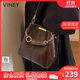 viney輕奢水桶包包女包牛皮斜挎包高級感生日禮物送女友老婆 【咖色】大容量通勤實(shí)用腋下包 品牌時(shí)尚百搭休閑通勤單肩包