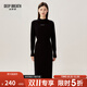深呼吸DEEP BREATH女裝字母羊毛羊絨針織收腰連衣裙A500216 A500231 黑-加長(cháng) L (4碼)