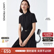 朗姿【尖貨補單】黑白色顯瘦輕禮服襯衫連衣裙女夏新款復古小黑裙裙子 黑色 M 160/80A