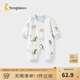 童泰嬰兒連體衣春秋季純棉初生寶寶長(cháng)袖哈衣兒童家居服內衣爬服 灰色企鵝（偏開(kāi)款) 80cm (建議11-18月身高73-83cm)