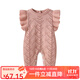 Auro Mesa嬰兒針織背帶褲可愛(ài)女寶寶飛袖棉線(xiàn)連體褲公主無(wú)袖連身衣 粉紅色 59cm