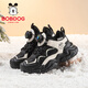 巴布豆（BOBDOG）童鞋冬季百搭舒適兒童二棉鞋男童低幫保暖運動(dòng)鞋106555009黑/米33
