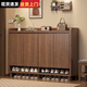 柯諾蘇實(shí)木鞋柜家用門(mén)口新中式入戶(hù)門(mén)玄關(guān)柜2025新款收納柜靠墻一體鞋架 薦【三門(mén)五層】胡桃木色120*32*100cm 自行安裝