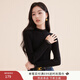 香影【抗起球科技針織衫】2025新款木耳邊半高領(lǐng)針織打底衫女秋冬 黑色 木耳邊領(lǐng) N844008 M