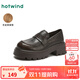 熱風(fēng)（Hotwind）厚底樂(lè )福鞋女2025年春秋新款英倫風(fēng)復古黑色小皮鞋百搭學(xué)院女單鞋 02棕色 36