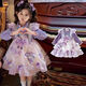 雅爾索庫洛米2025冬季女童加絨洛麗塔公主裙洋氣兒童連衣裙女寶加厚裙子 紫色加絨送頭紗掛件 100