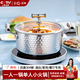 百暢（BAICHANG）304不銹鋼單人小火鍋鍋具商用電磁爐專(zhuān)用小涮鍋一人一鍋自助湯鍋 【三角耳】304小火鍋-玻璃蓋 18cm