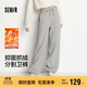 森馬（Semir）發(fā)熱抑菌抓絨抽繩分割寬松2025百搭闊腿褲女冬休閑褲109725127001