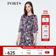 PORTS寶姿  春夏新品女裝優(yōu)雅印花系帶連衣裙A字裙LN8D134HPP027 黑色印花 S (4)