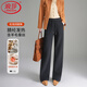 浪莎時(shí)尚毛呢休閑褲女秋冬加厚磨毛暖感直筒闊腿褲女神慵懶時(shí)尚衛褲