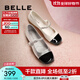 百麗（Belle）公主風(fēng)瑪麗珍鞋女鉆帶小香風(fēng)單鞋BL202CQ3 銀色 36 (230mm)