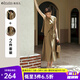 Olrain歐芮兒法式無(wú)袖套裝兩件套女夏2025新款氣質(zhì)松弛感穿搭裙裝一整套 奶茶棕 M