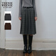 Teenie Weenie小熊女裝半身裙2025秋季新款休閑氣質(zhì)優(yōu)雅格紋百褶裙 煤灰色 XS