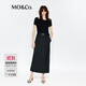 MO&Co.連衣裙UPF40+防曬夏小黑裙附腰帶MBE2DRS043戶(hù)外穿搭 黑色 S