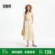 森馬（Semir）套裝女大圓領(lǐng)短上衣木耳邊蛋糕裙2025夏季肌理兩件套109325117003