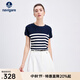 Navigare意大利小帆船女士T恤衫25春夏季新品休閑簡(jiǎn)約風(fēng)體恤寬松顯瘦上衣 深藍(lán)白紋 M