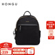 紅谷（HONGU）雙肩包女包新款時(shí)尚簡(jiǎn)約女士背包大容量雙肩包休閑生日禮物 漆黑
