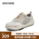 斯凱奇（Skechers）運動(dòng)鞋子男子皮革質(zhì)感網(wǎng)面透氣復古休閑防震百搭潮酷耐磨 乳白色/OFWT 41