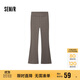 森馬（Semir）休閑褲女磨毛長(zhǎng)褲純色簡(jiǎn)約風(fēng)2024秋季女士彈力喇叭褲109724127005