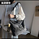 葉余男生斜挎包潮ins工具包復古休閑帆布包單肩大容量男士女學(xué)生新款 MOOD黑色