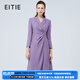 愛(ài)特愛(ài)（EITIE）通勤時(shí)尚收腰紫色西裝連衣裙秋季新款高端女裝大擺裙7507219 菖紫92 L 165