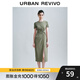 UR夏季新款女裝時(shí)尚設計感扭結開(kāi)衩修身連衣裙UWH740032 橄欖綠 S