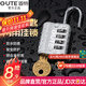 固特密碼鎖帶鑰匙學(xué)生行李箱工具箱密碼掛鎖鑰匙兩用儲物柜門(mén)鎖抽屜鎖 銀色四密碼（帶鑰匙）