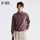 利郎輕時(shí)尚男裝【拉鏈半開(kāi)襟】衛衣男立領(lǐng)純色青年通勤保暖長(cháng)袖上衣 深咖（2H） L (170)