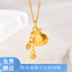 BVYSLCN黃金吊墜女項鏈女士足金999金錢(qián)福袋吊墜禮品擺件配件送女友 金錢(qián)福袋吊墜約1.1g+送合金項鏈
