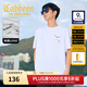卡賓（CABBEEN）【刺繡logo】男裝涼感印花T恤短袖夏季新款潮流寬松圓領(lǐng)上衣 漂白色02 M /170/48