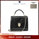 Aspinal of london【凱特王妃同款】Mayfair梅菲爾奢侈品女包鱷魚(yú)紋奢侈斜挎單肩包 黑色亮面
