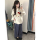 減齡日系可愛(ài)kt貓秋冬衛衣女加絨2025新款韓系慵懶學(xué)院風(fēng)穿搭上衣 白灰色薄款（優(yōu)質(zhì)版） M