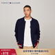 TOMMY HILFIGER秋冬男裝純棉商務(wù)休閑重工字母慵懶寬松棒球領(lǐng)針織開(kāi)衫外套 藏青色DW5 L （推薦：150-165斤）