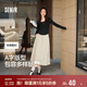森馬（Semir）半身裙女磨毛純色A字長(zhǎng)裙百搭秋季純棉寬松傘裙顯瘦101524120007