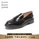 托德斯（TOD'S ）新品 女士橫條裝飾莫卡辛鞋樂(lè )福鞋單鞋皮鞋 XXW59C0DD40MRK B999 黑色 38
