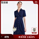 歌莉婭魔鬼收腰牛仔連衣裙夏裝女短袖顯瘦小個(gè)子通勤A(yíng)字裙子1A8C4K4DC 80U深牛仔藍 M