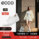 愛(ài)步（ECCO） 秋冬牛皮系帶休閑板鞋 柔酷7號女鞋470843 白色/銀色37