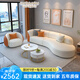 輝達成貴妃沙發(fā)客廳2025新款小戶(hù)型布藝異形茶幾一套組合創(chuàng  )意科技布網(wǎng)紅 2.4米沙發(fā)+單人+茶幾一套